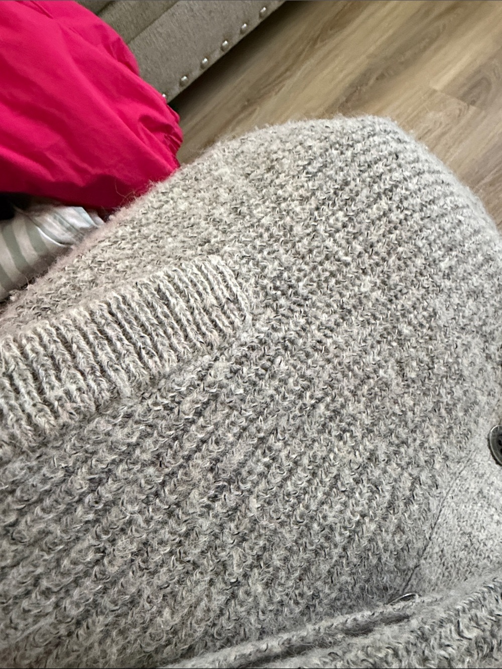 Free People Heather Gray V-Neck Button Cardigan - Picture 6 of 11